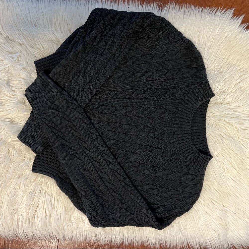 Women's Black Cable Knit Sweater